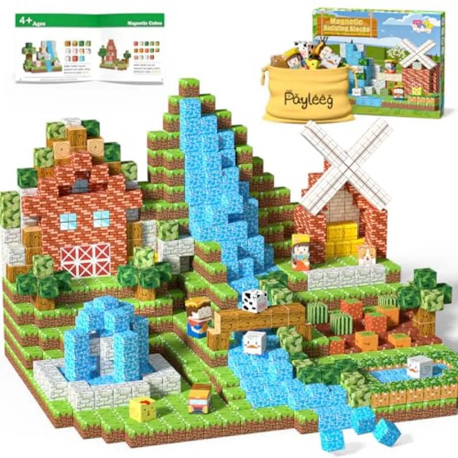 Magnetic Blocks Building Toys for Ages 4-8 5-7 8-12 Year Old, Magnetic Cubes Tiles Montessori Sensory Travel Toddler Boys Girls