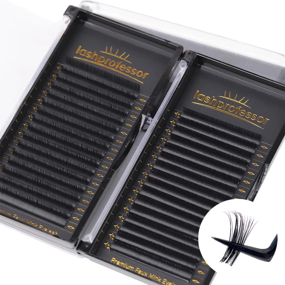 Lashprofessor 16 files Extension eyelashes Russian volume 0.03/0.05/0.07/0.1 Individual silkworm hand-made eyelashes Pizzicare Fan