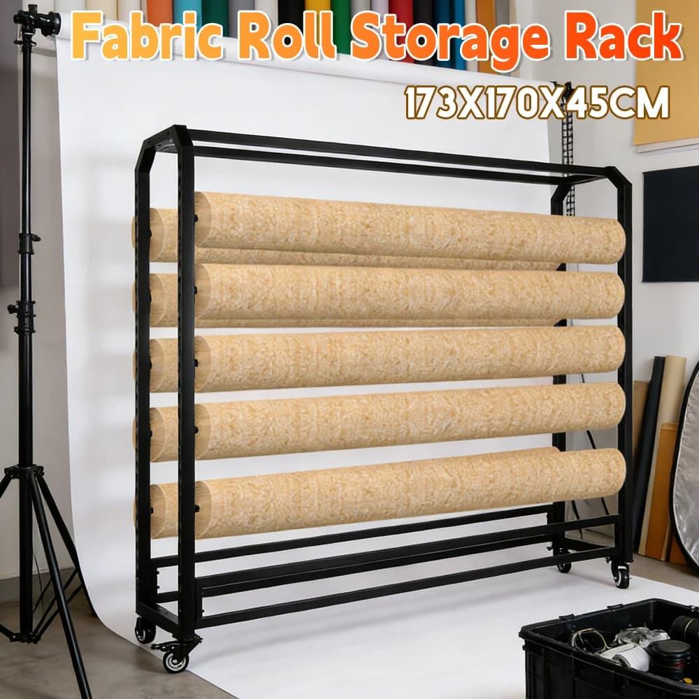 Metal Exhibitor for Textiles, Vinyl Roll Shelves, Curtains, Parade Paper, Tablecloths, PVC Films
