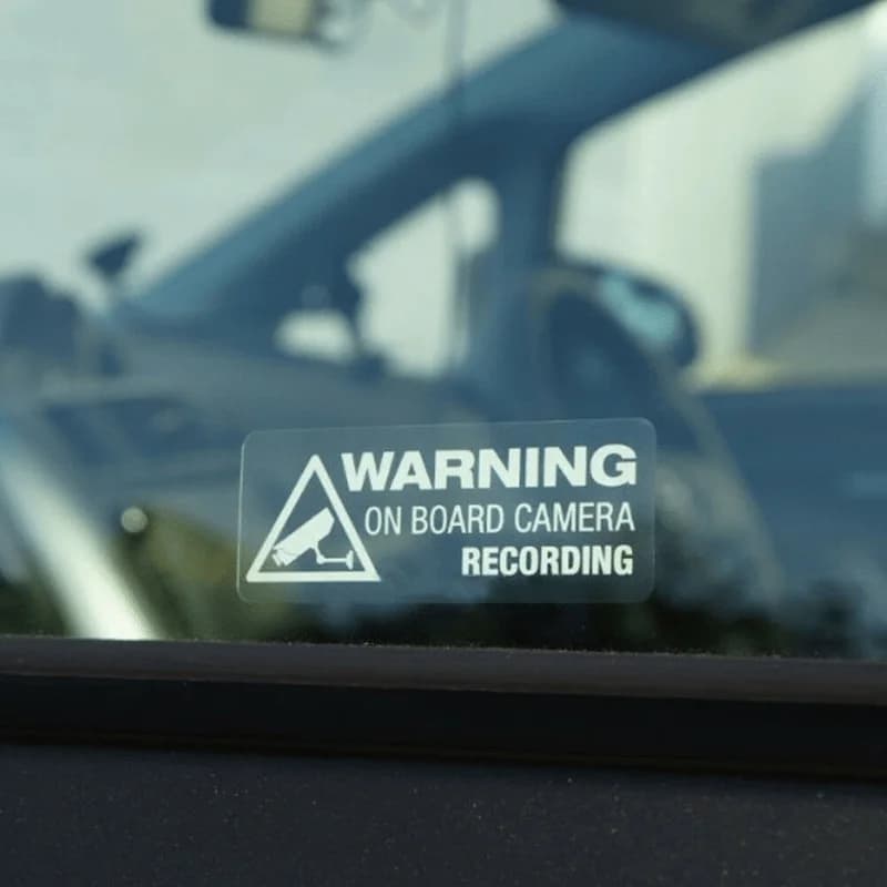 1pc WARNING On Board Camera Recording Waterproof Removable Vinyl Car Sticker, Safety Warning Decal for Auto Window Door Decor