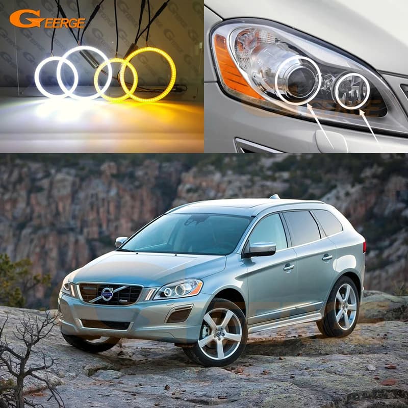 Per Volvo XC60 156 2009 2010 2011 2012 2013 Ultra Luminoso AW Switchback Luce diurna Indicatori di direzione LED Angel Eyes Kit Halo Anelli
