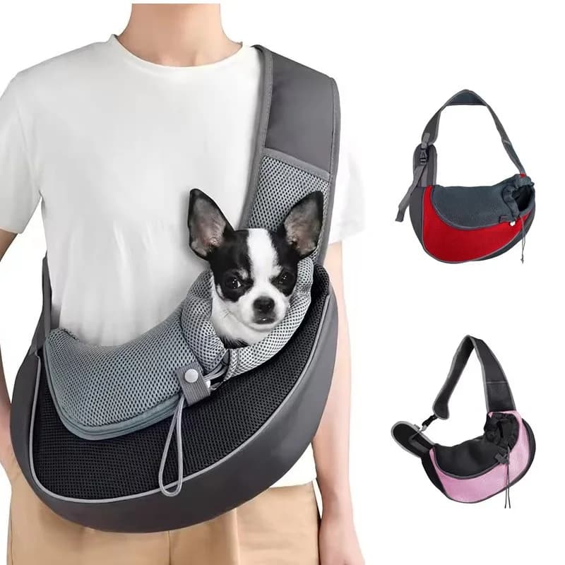 1 zaino per trasporto animali domestici, in rete traspirante, portatile, leggero, resistente all'usura, borsa a tracolla per cani, gatti, viaggi all'aperto