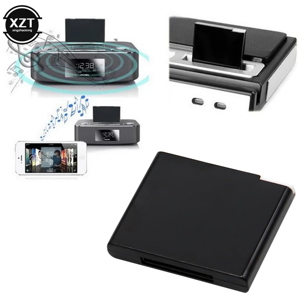 Adatto per iPhone Altoparlante docking station dock a 30 pin con 1 LED Adattatore per ricevitore musicale V5.1 A2DP in bianco e nero