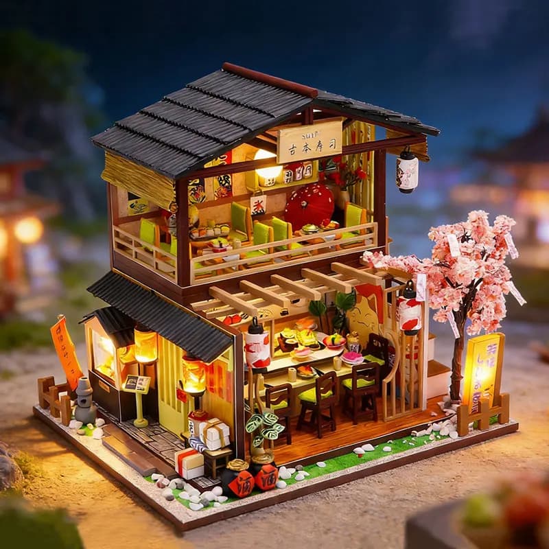 Casetta delle Bambole in Legno Fai da Te, Miniatura 3D Puzzle, Kit Modello da Assemblare, Oggetto da Collezione, Decorazione per Scrivania e Casa, Idea Regalo per Bambine