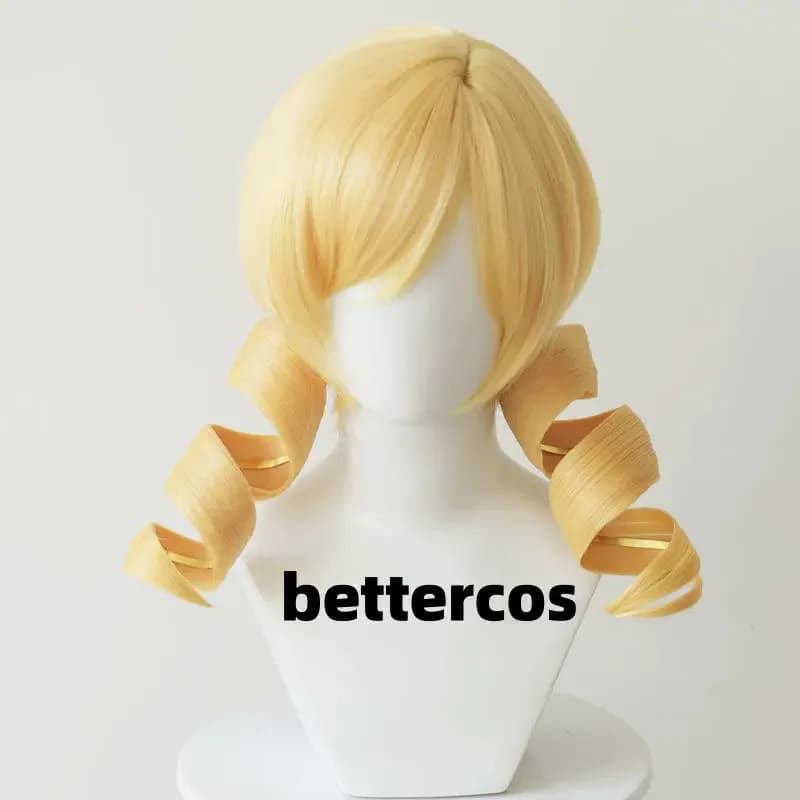NewPuella Magi Madoka Magica Tomoe Mami Parrucca Cosplay Bionda Dorata Capelli Ondulati Sintetici Parrucche da Donna Costume Party Prop23;f'6,c;7.y;