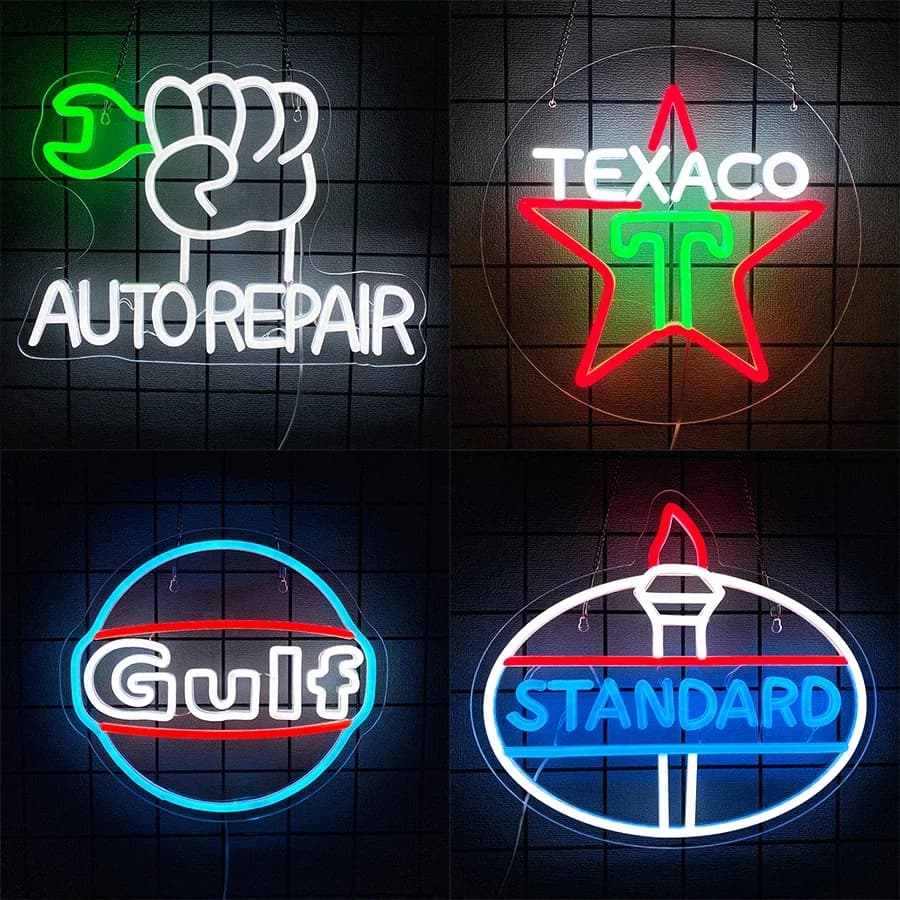 Bar, grotte uomo e negozi di parti, alimentati tramite USB, utilizzati per la decorazione di negozi di riparazioni auto, club, insegne al neon a LED per garage, icona degli strumenti di riparazione