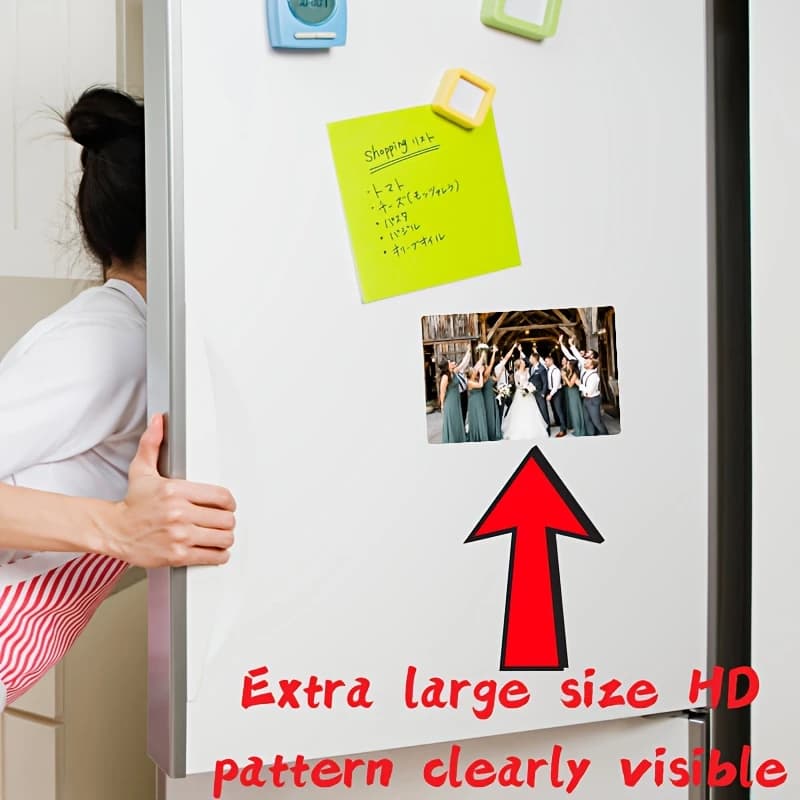 Personalized Custom Large Size Rectangular Fridge Magnet, Kitchen Living Room Creative Family Photo Commemorative Magnetic Tile
