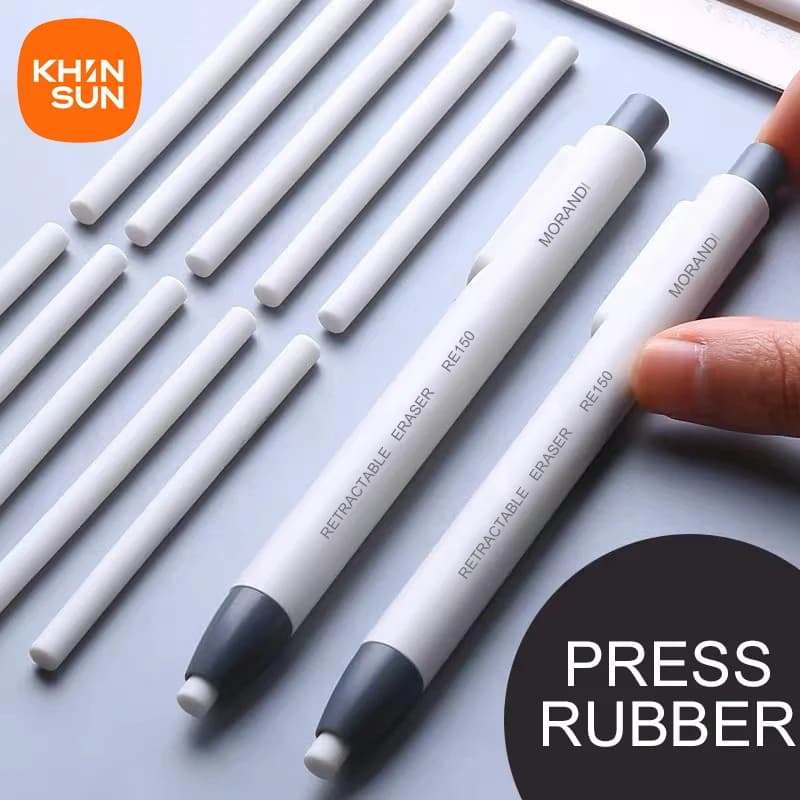 KHINSUN Pressa Gomma per matita retrattile Forniture per la correzione Matita stile penna Materiale scolastico per scrittura in gomma Cancelleria