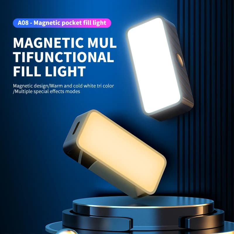 Mini Portable Magnetic Filling Light for Selfie Adjustable LED Light Rechargeable Portable LED Video for iPad Mobile with Tiktok Camera