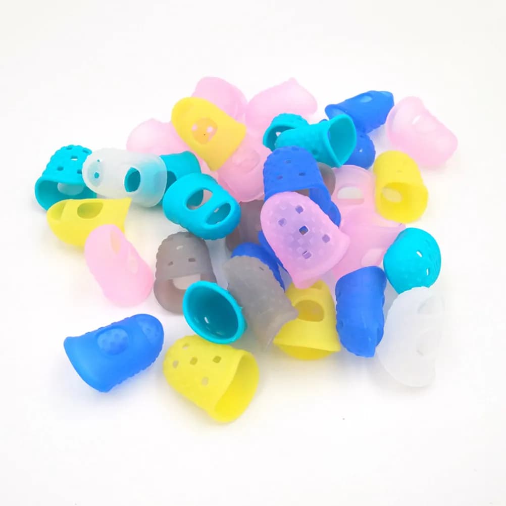 10 Pezzi Protezioni per Dita in Silicone per Chitarra, Traspiranti e Flessibili, per Principianti di Ukulele e Chitarra