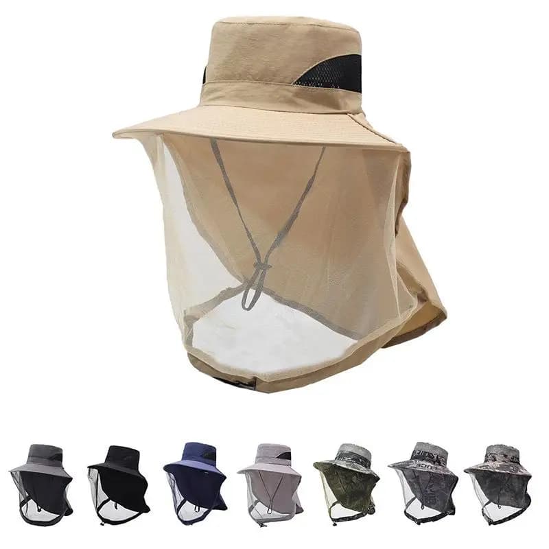 Outdoor Mosquito Proof Hat Unisex Fishing Cap Face Cover Sun Protection Breathable Mesh Mask Night Fishing Bee Proof Beekeepi...