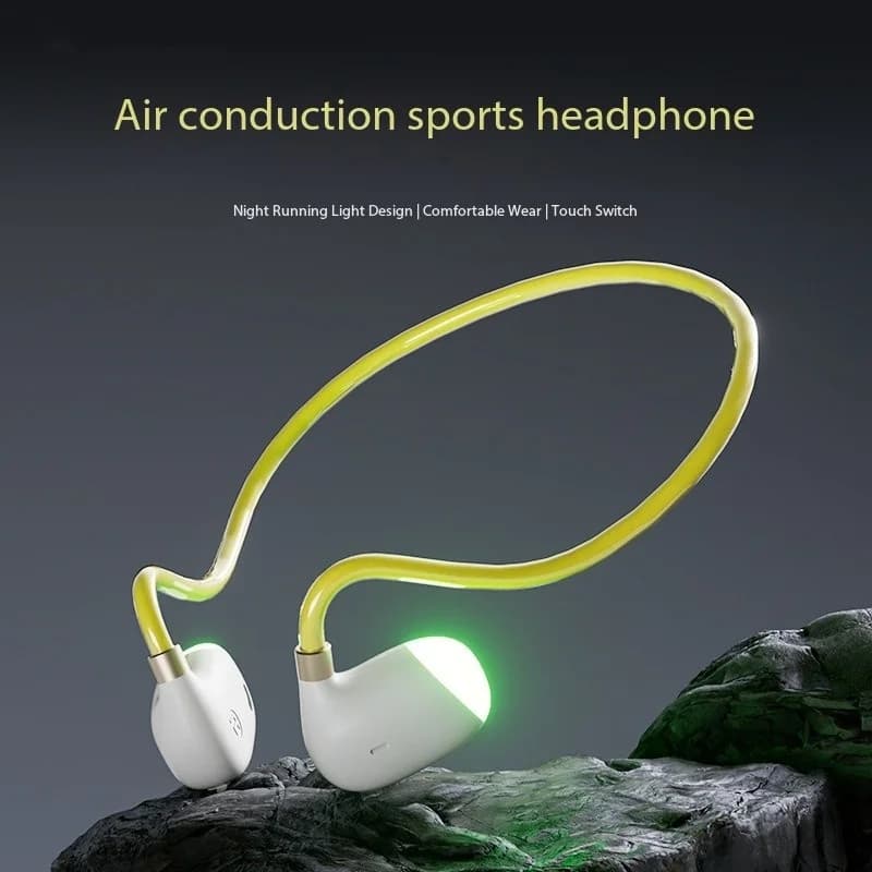 Night Running Headphones with Atmospheric Light Bluetooth 5.3 Bluetooth Wireless Headphones with Long-Term Gaming Headset