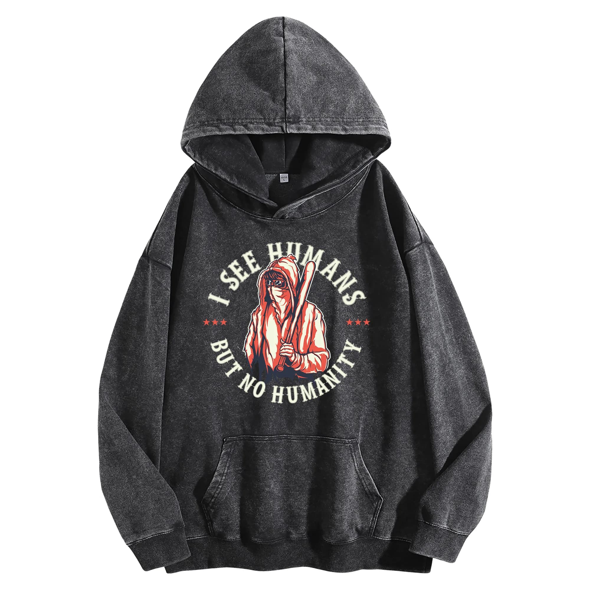 The EEA HUMANS Vintage hoodie with graphic print 400G Pullover streetwear oversize unisex Autumn/Winter Collection