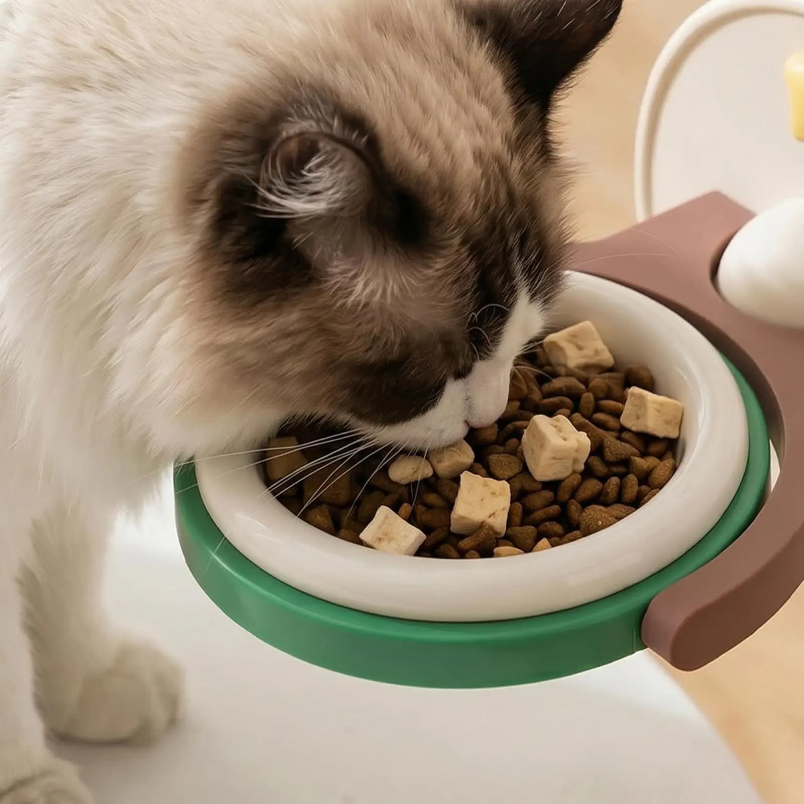 Raised Cat Bowls Wall-Mounted Folding Adjustable Pet Food Feeder Cat Raised Food Bowl For Travel Indoor Outdoor Feeding Kitten