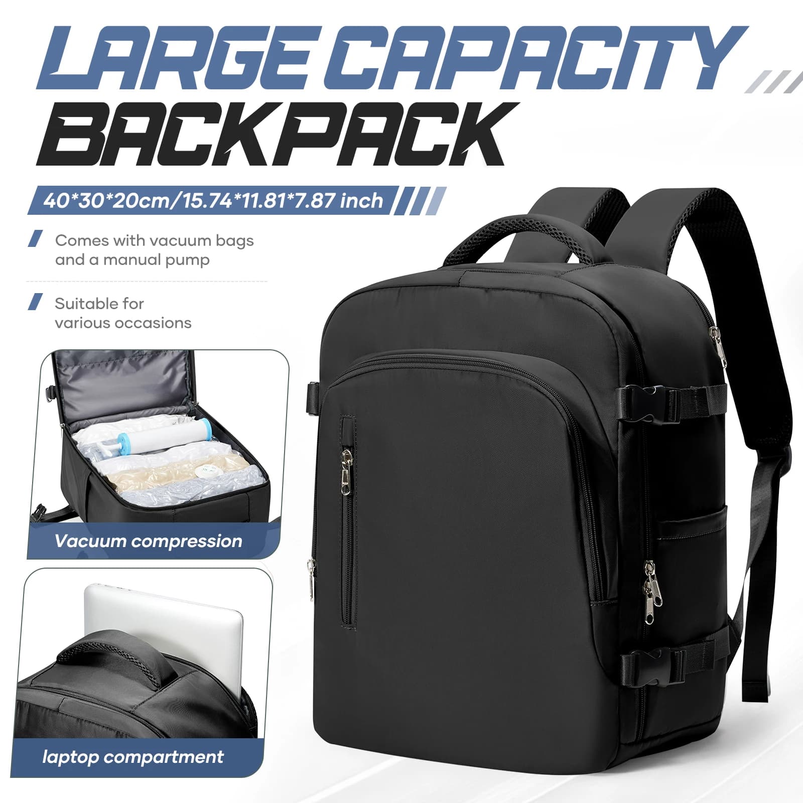 Ryanair Backpack 40x30x20 Travel Cabin Airplane Travel Backpack Hand Luggage Laptop Bag Easyjet Bag Send Manual Pump Storage Bag