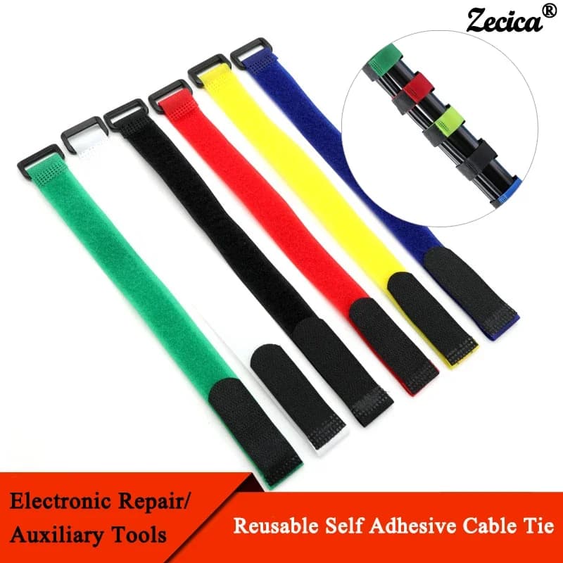 10/50pcs Fascette per cavi Riutilizzabili Autoadesive Larghezza 20mm Cinghia in nylon Fibbia inversa Linea Filo Organizzatore Gancio Anello Fascio di fissaggio