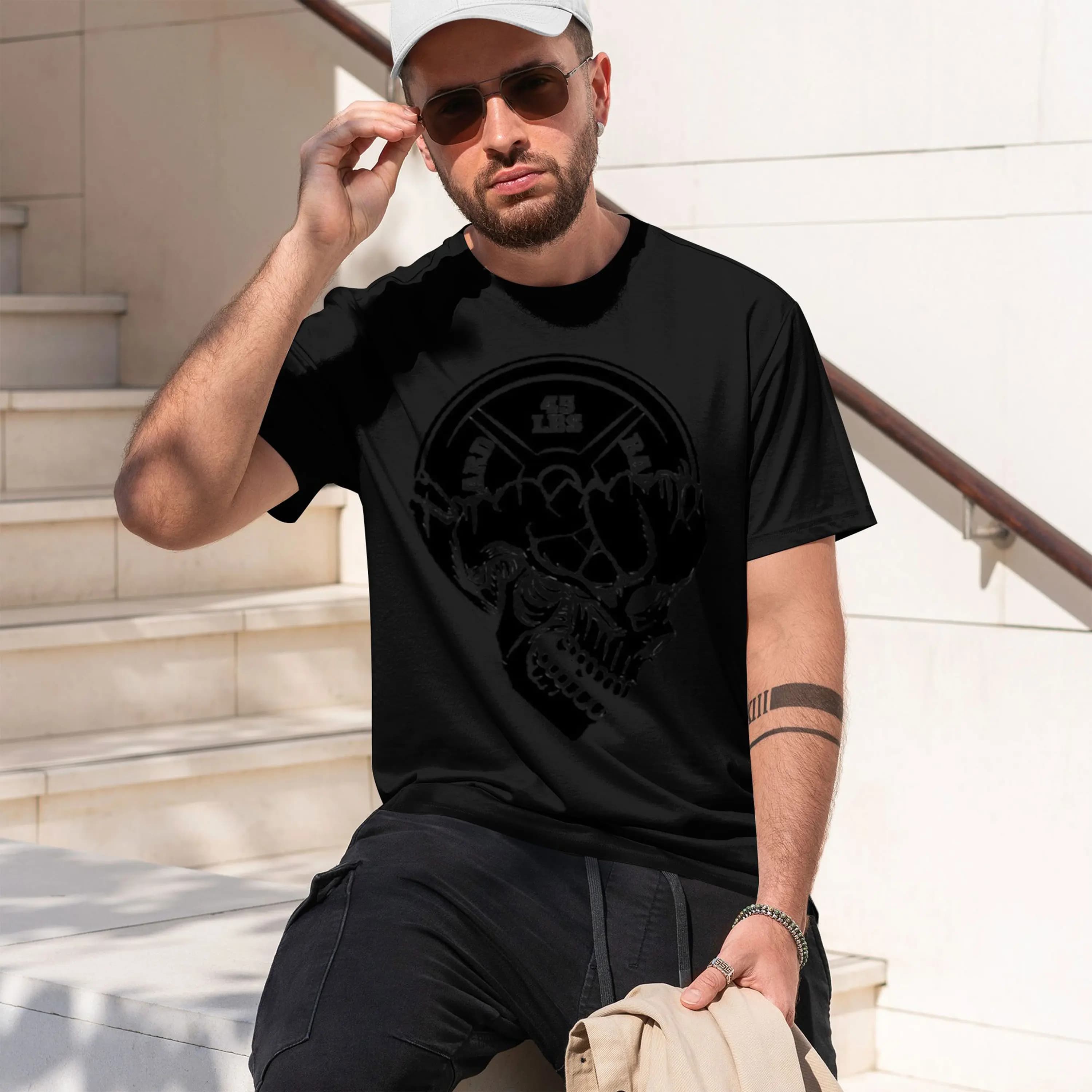 Skull Weight Plate Bodybuilding Fitn lifting Sticker 2026 New Model Men’s Short-sleeve crewneck T-Shirt Classic Casual Multiple