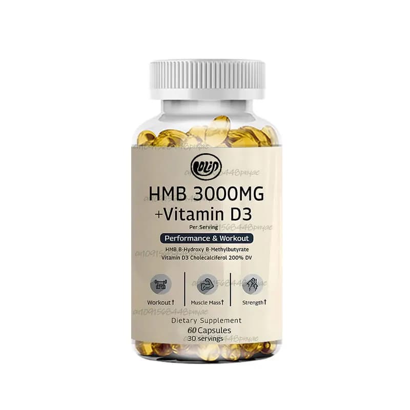 I integratori HMB da 3000 mg e vitamina D3 (1600 UI) promuovono la crescita e il recupero muscolare -60 capsule vegetariane 30 porzioni