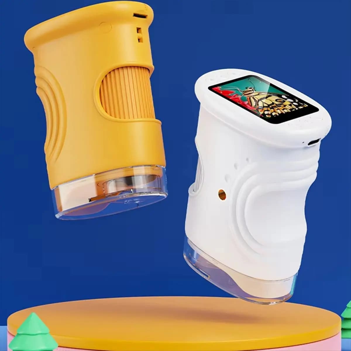 (ABLP) Microscopio portatile per bambini con schermo HD da 2 pollici, microscopio tascabile 50-1000X, regalo educativo di compleanno per bambini, rosa