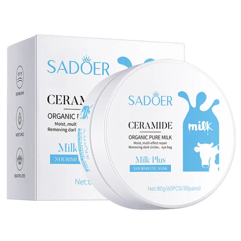 60 pz SADOER Latte Cristallo Collagene Maschera per gli occhi Rassodante Anti Cerchi scuri Rimuovere gli occhi Borse Idratante Patch per gli occhi Occhi Cura della pelle