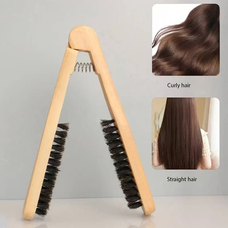 Double Sided Led Combs with Wood Handle, Pettine Clips for Styling and Slice