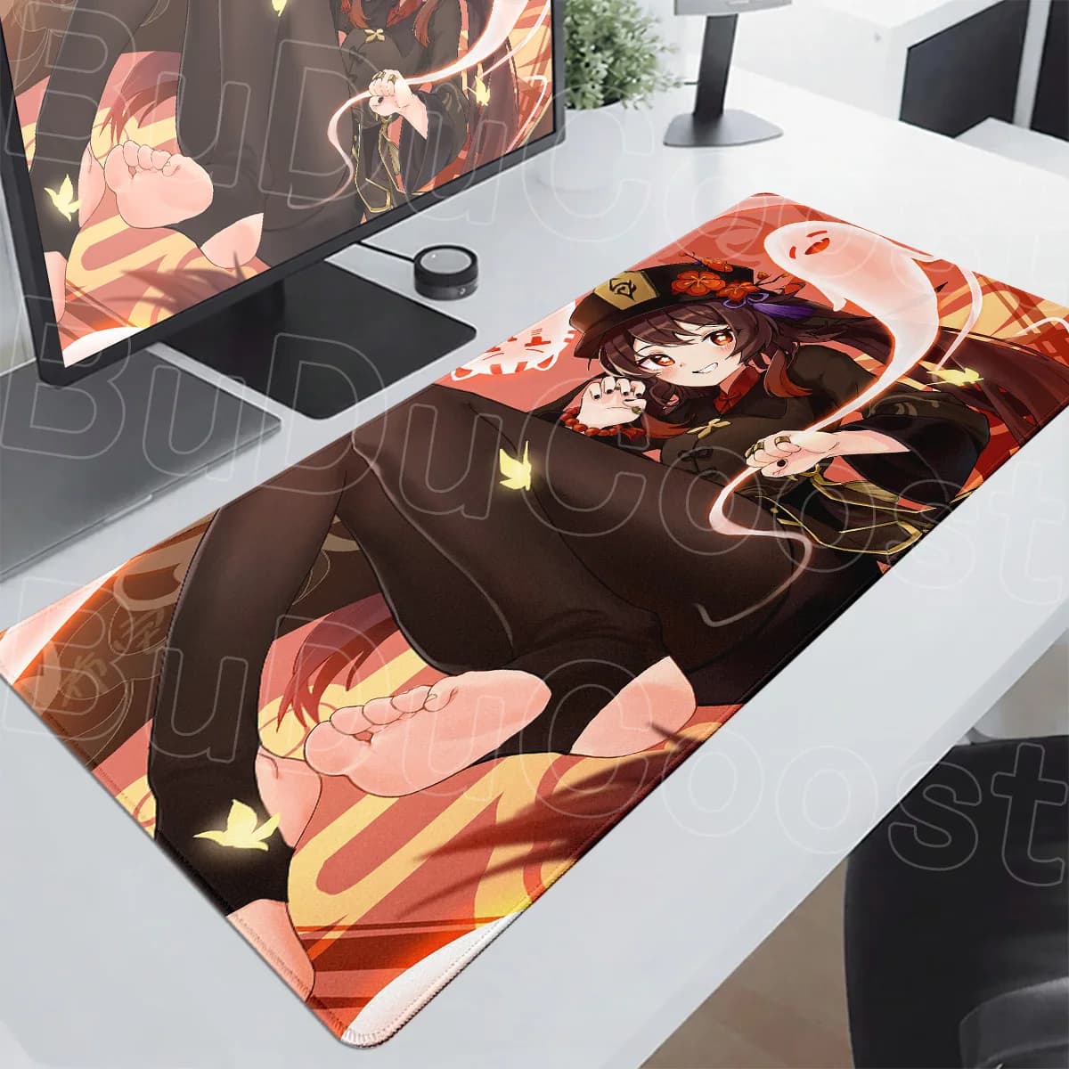 Genshin Impact Hu Tao Mouse Pad 90x40cm Laptop Gaming Office Anime Carpet XXL Rubber Anti-slip Base Deskmat Keyboard Accessories