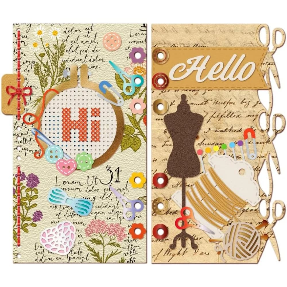 Sewing Page Cutting Dies for Card Making Metal Sewing Page Frame Die Cuts Cutting Dies Templates for Scrapbooking Making Kit
