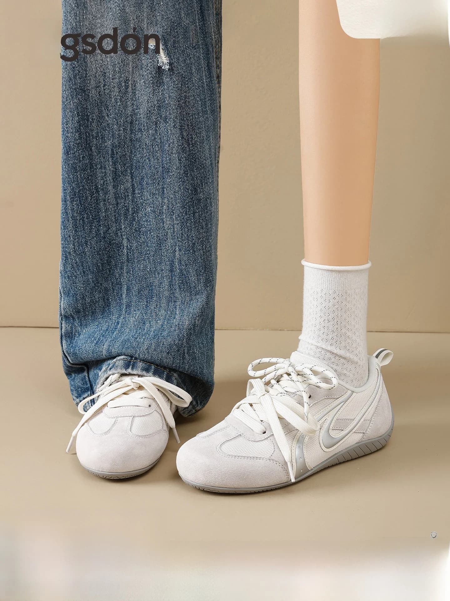 Agsdon Ballet Dequn Shoes Women's Summer Autumn 2026 New Style Breathable Casual Low Top Sneakers round Toe Flat Bottom Rubbe...