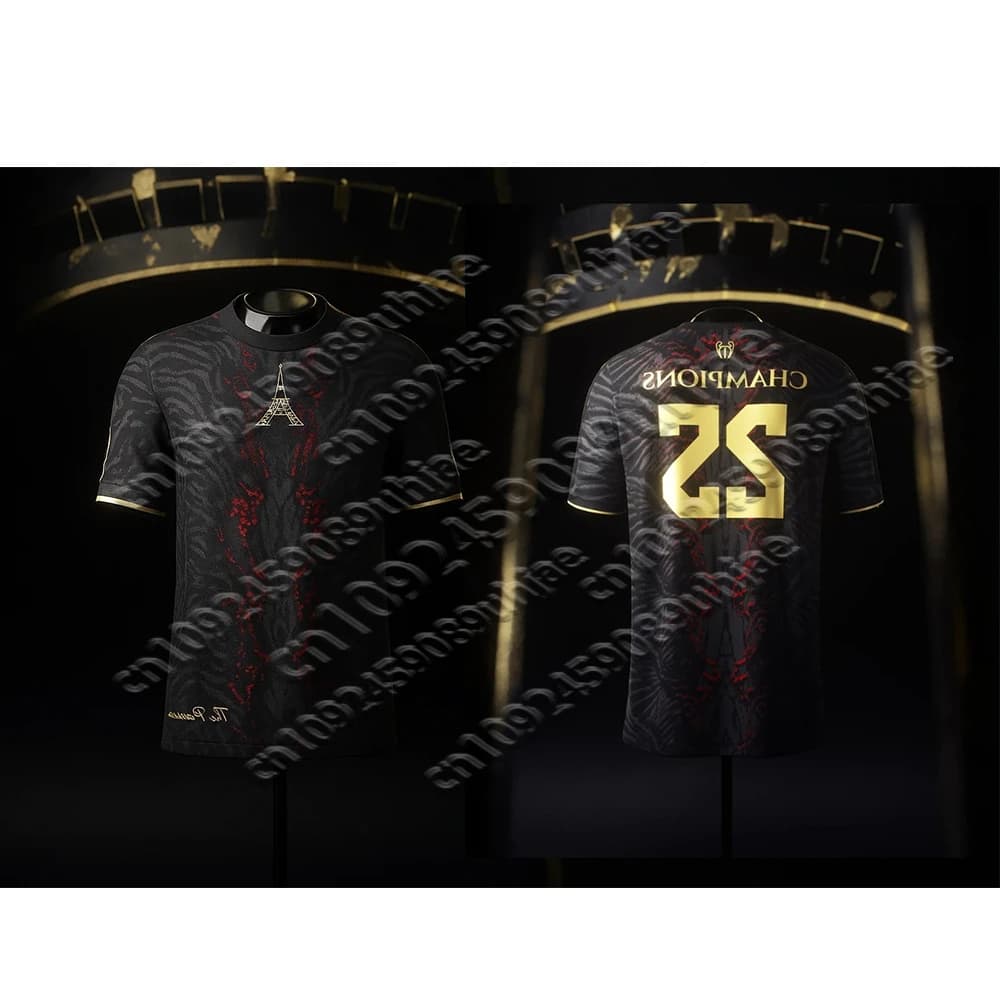 Men's Short Sleeved PG Uniform Soccer Jersey 2025 The Parisians European Champions Jersey Tee Tops Cycling