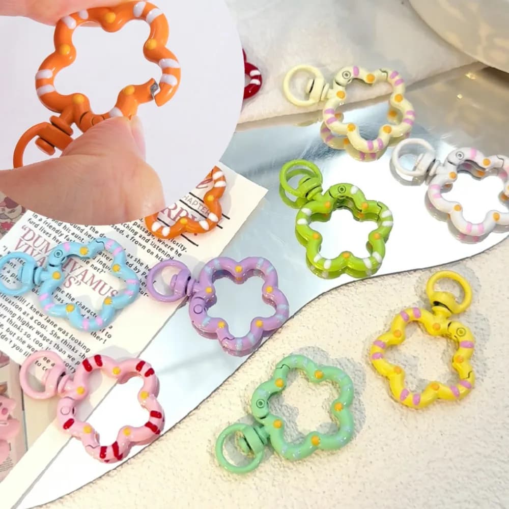 1-5pcs Flower Metal Lobster Claw Clasps Swivel Lanyards Trigger Snap Hooks Strap Connector DIY Bag Key Chains Jewelry Making