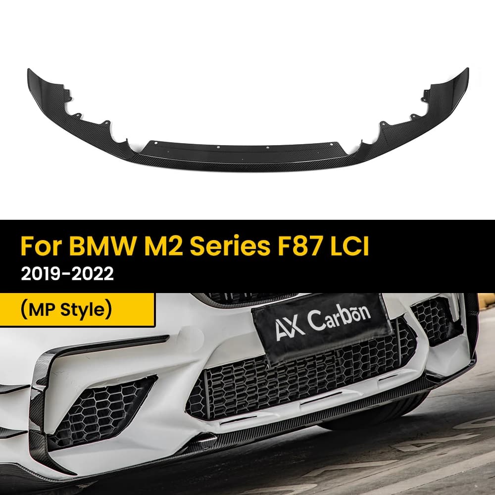 Real Dry Carbon Fiber Front Lip Diffuser Bumper for BMW F87 & F87 LCI MP Style 2019-2022 1Pcs/Piece