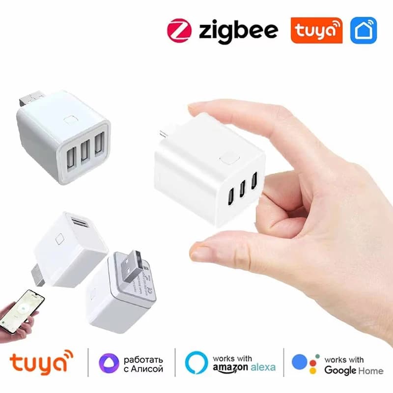 Tuya WiFi/Zigbee Smart USB Plug Adapter 1 2 3 Gang Smartlife APP Controller ON/OFF FAI DA TE Works with Alexa Google Smart Home