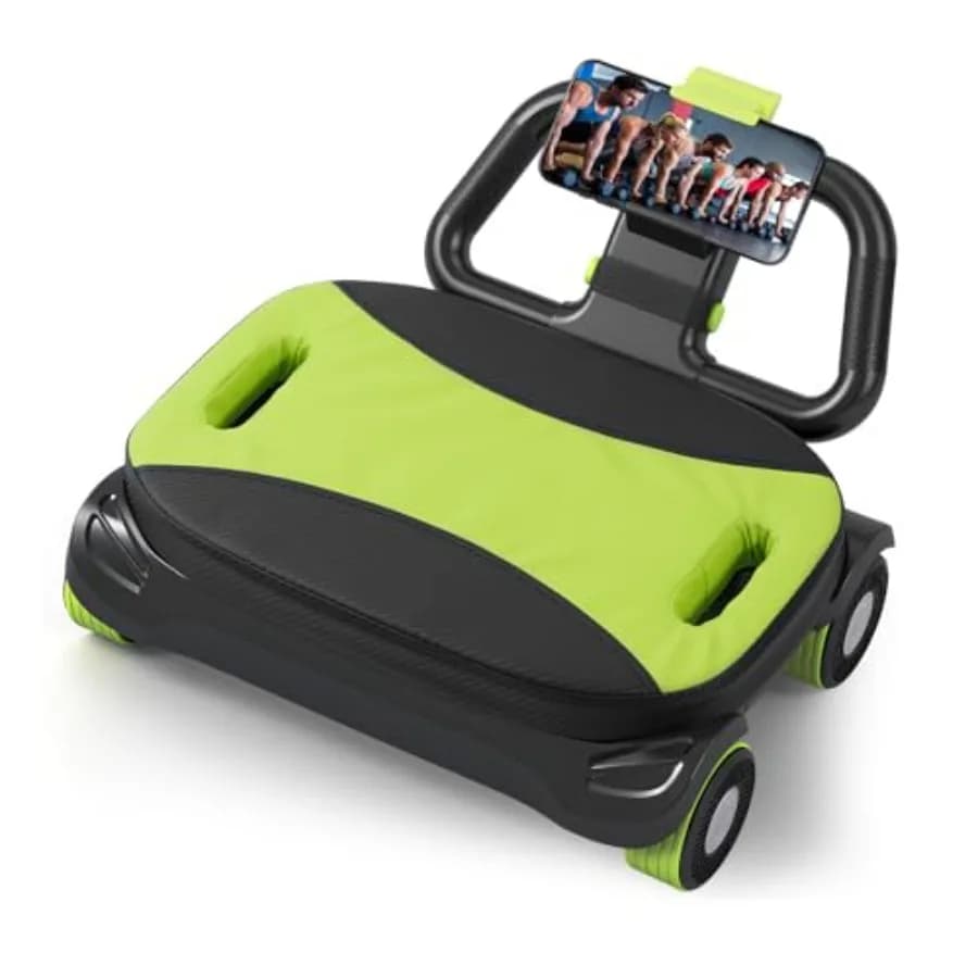 IRISFLY 4 Wheel Abdominal Wheel High Performance with Automatic Rebound for Core Strength, Compact