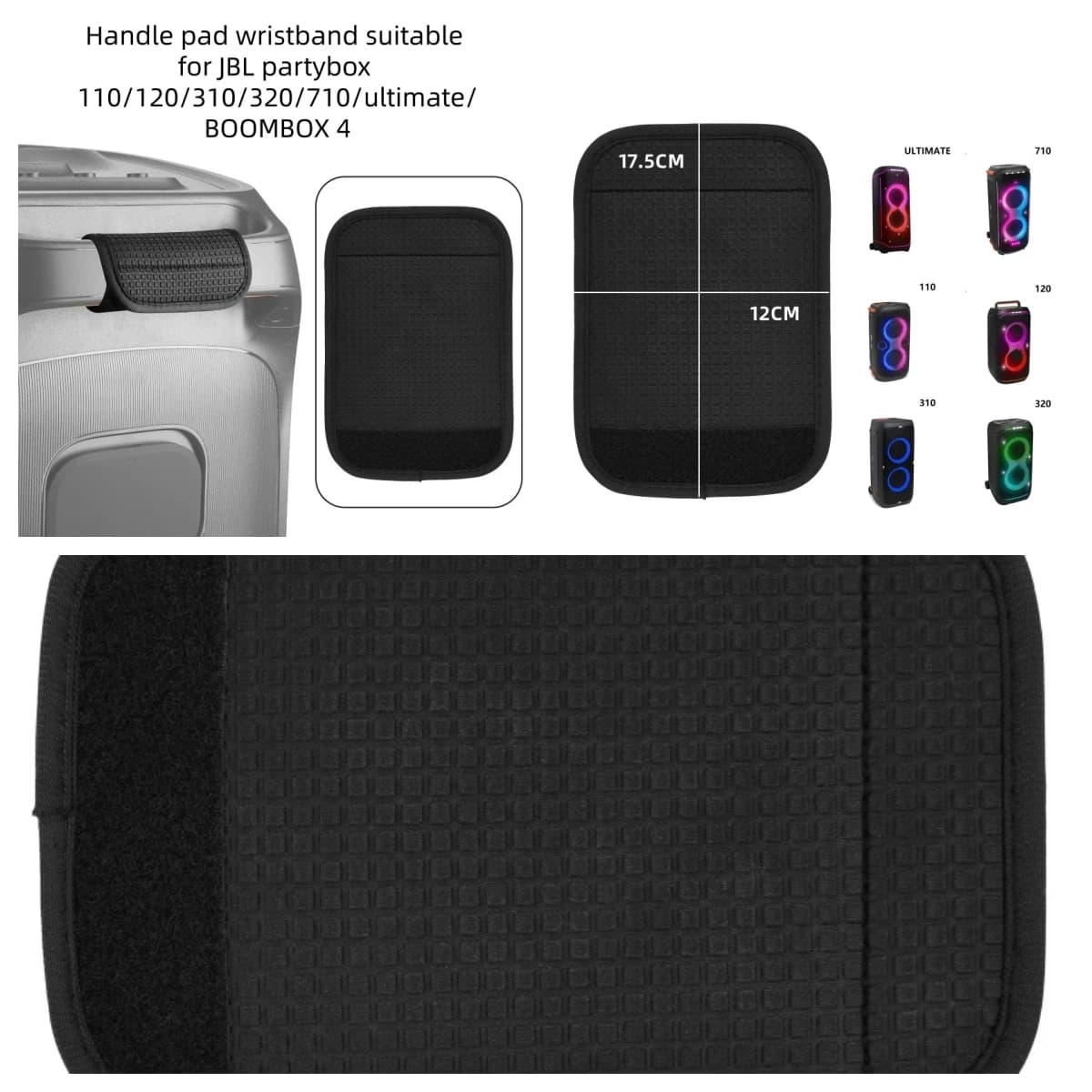 Maniglia Pad Polsino per JBL Partybox 110/120/310/320/710/ultimate/BOOMBOX 4 Altoparlante Cinturino da polso Maniglia antiscivolo Pad protettivo
