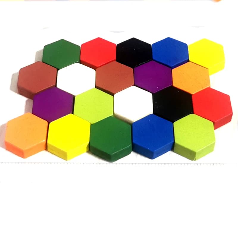 50 pezzi di legno esagonale prisma token componente marcatori di gioco pezzi di scacchi per gettone gioco da tavolo accessori fai da te