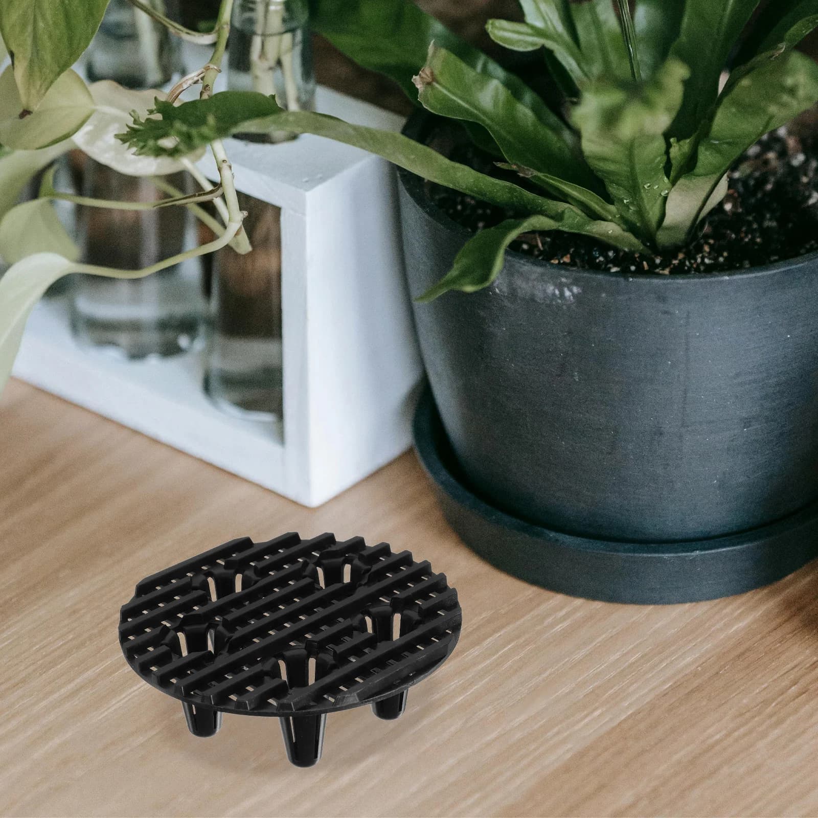 10 Pezzi Piedini in Rete di Plastica Rinforzati per Vasi, Supporto Elevato per Giardino, Protegge le Radici, Promuove la Ventilazione, Supporti per Piante da Interno ed Esterno