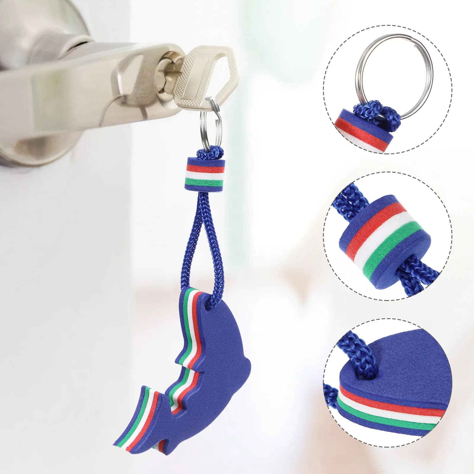 2 Pezzi Portachiavi Galleggiante a Forma di Delfino in EVA, Impermeabile e Galleggiante per Kayak, Canoa, Nuoto, Nautica, Vela, Canottaggio, Sport Acquatici