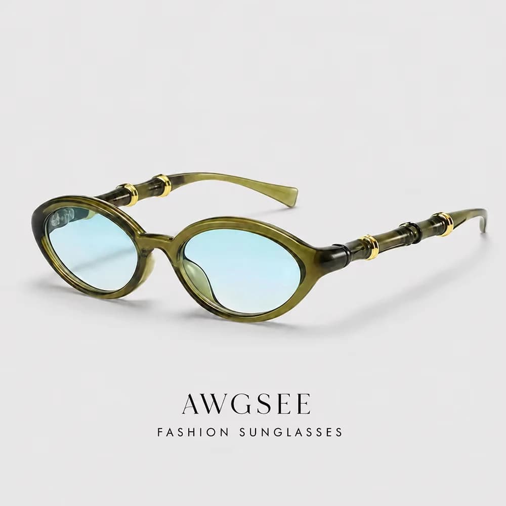 New Luxury Designer Oval Sunglasses Women Retro UV Protection Fashion Sun Glasses