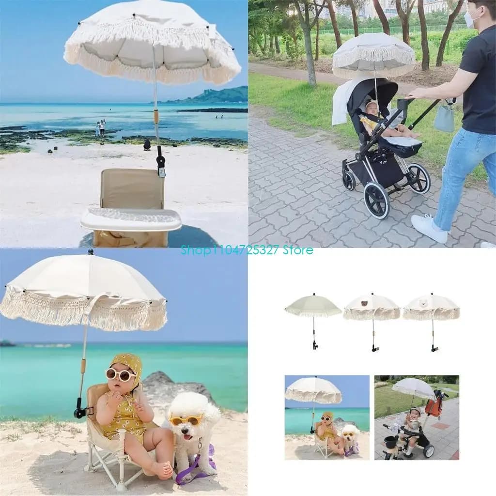 D8KF Nappe Bambini All'aperto Gita Viaggio Campeggio Ombrello Passeggino Sedia pieghevole Supporto Fotografia Prop