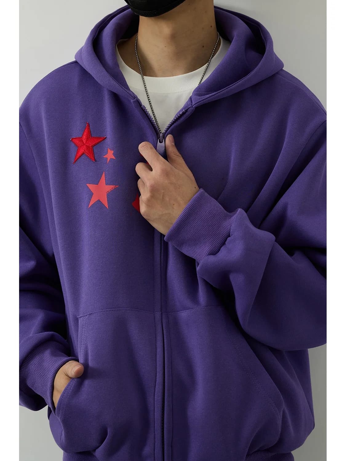 LH Store Cardigan con cappuccio e cerniera a maniche lunghe stile americano, per uomo e donna, stampa vintage, casual, in cotone e poliestere