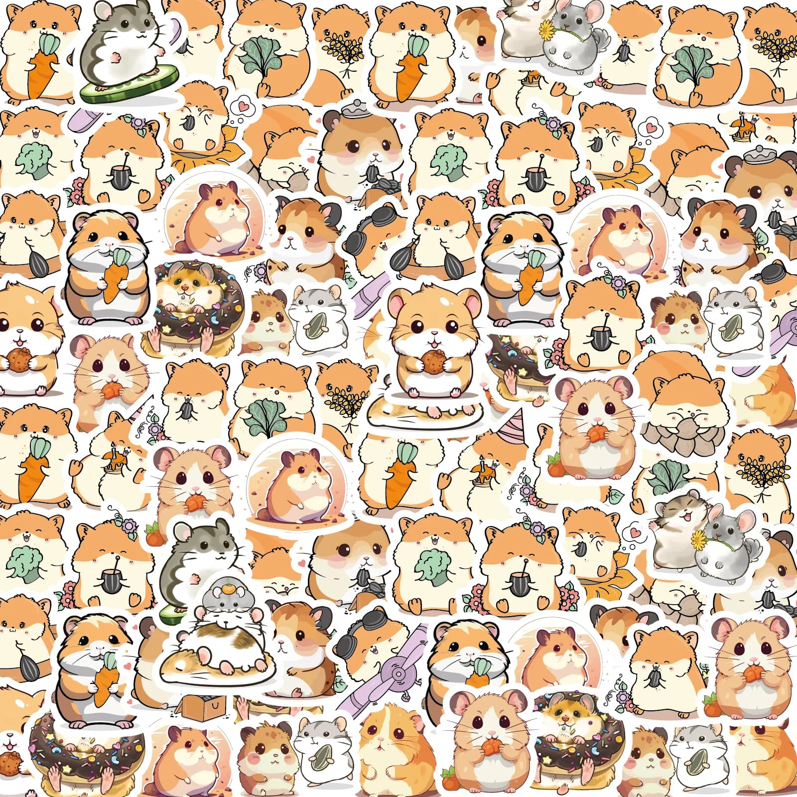 46 pezzi simpatico criceto cartone animato graffiti adesivi decorati notebook tazza d'acqua diario valigia chitarra giocattolo classico decalcomania in PVC impermeabile