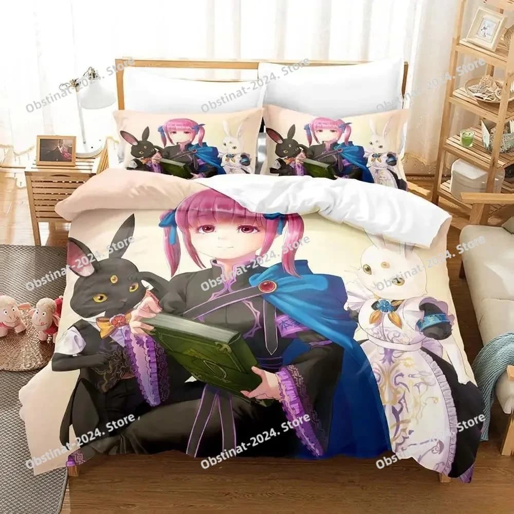 Stampa 3D Ascendance Of A Bookworm Set di biancheria da letto Cartoon Anime Set di tre pezzi Set copripiumino per camera da letto per bambini per adulti Tessili per la casa