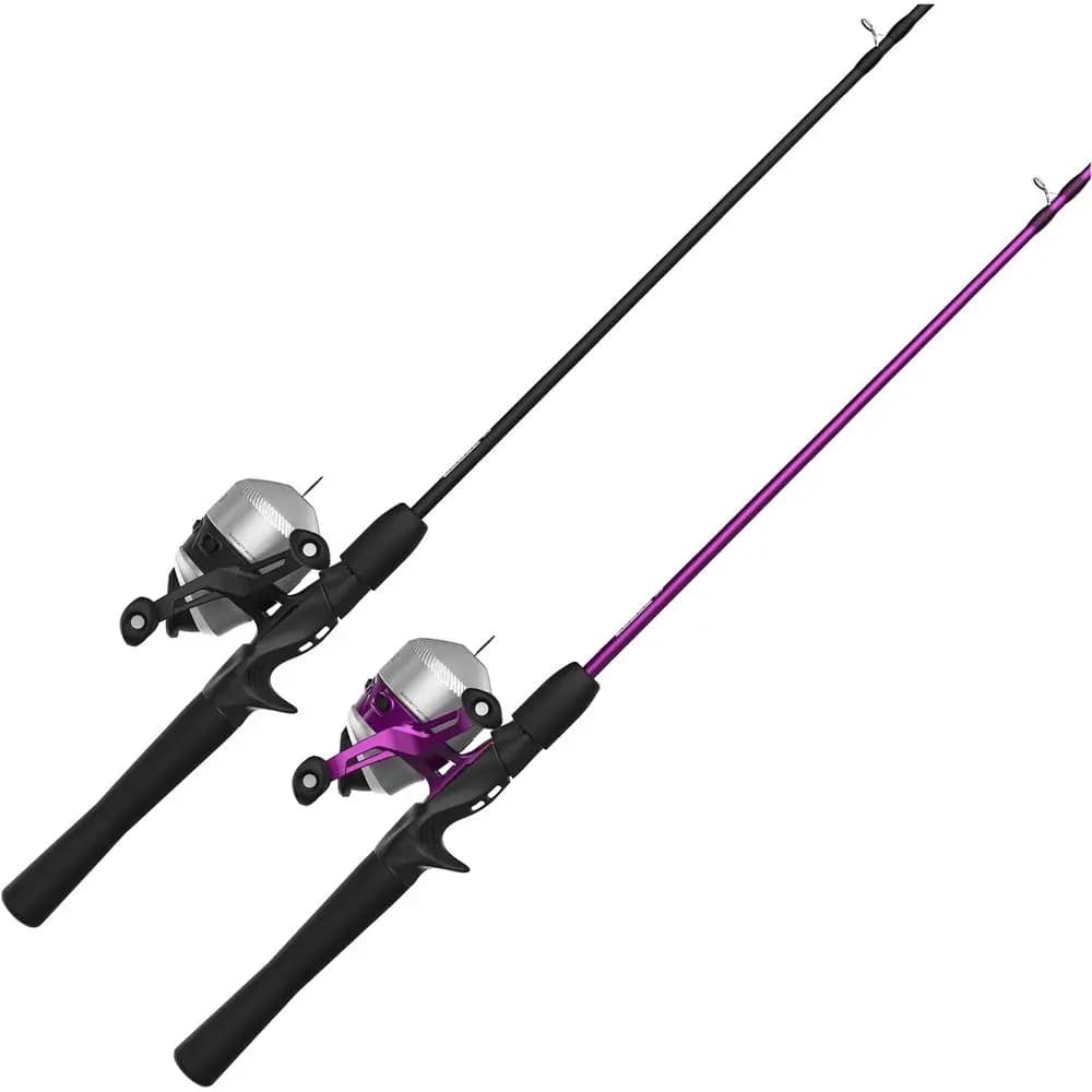 Canna da Pesca Spincast in Due Pezzi 5-6ft, Costruzione in Fibra di Vetro Resistente, Mulinello Quickset Anti-Reverse con Avviso di Abboccata