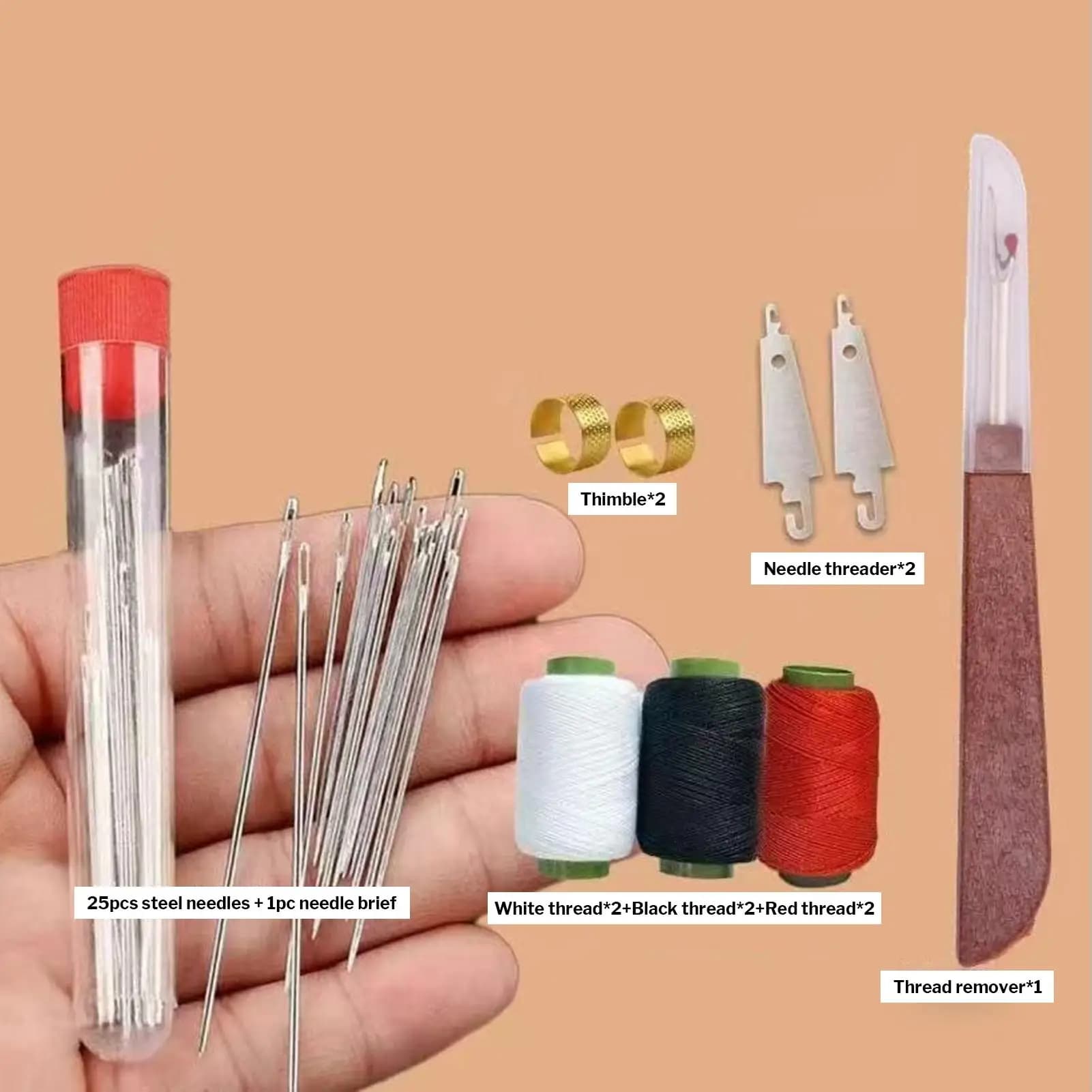 37Pcs Sewing Kit with Needle & Thread Multifunctional Sewing Tool Set for Tailors Craft Travel Home College Dormitory