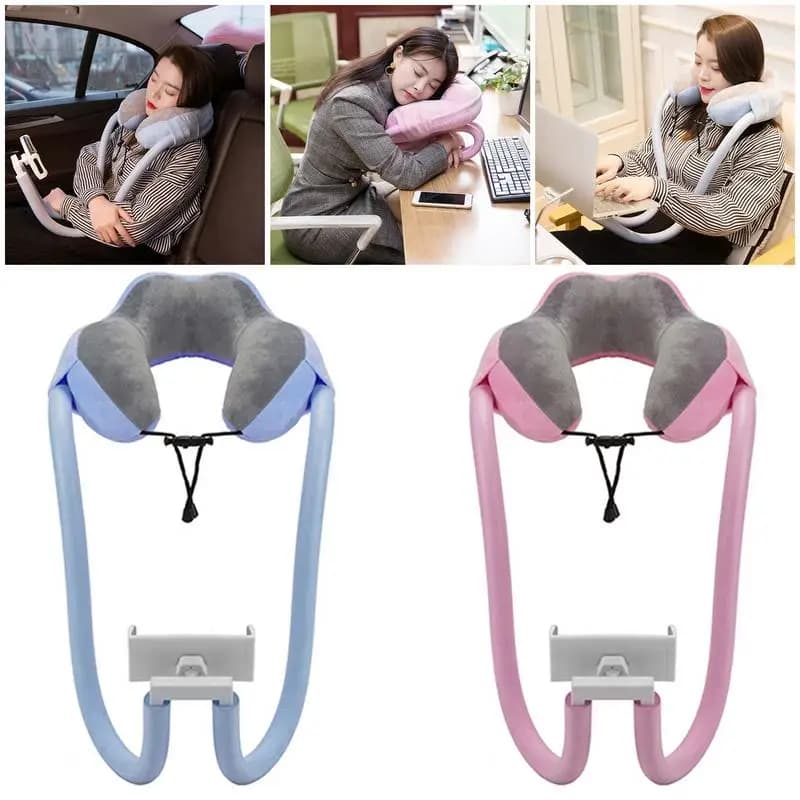 Cuscino a U con Supporto per Telefono in Memory Foam, Cuscino Cervicale per Colonna Vertebrale, Supporto per Tablet e Computer, Cuscino per Pisolino