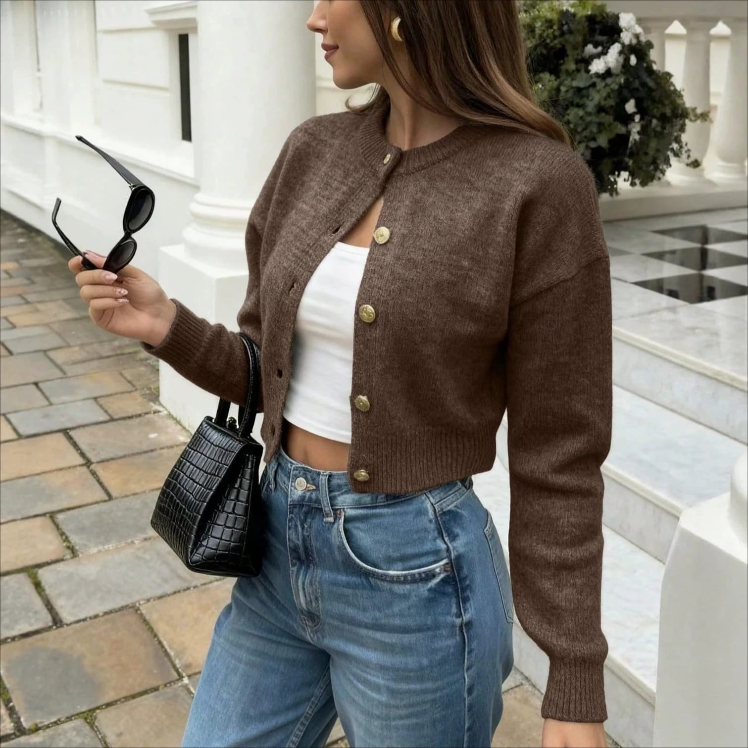 Cardigan Women Sweaters Short Coats Vintage Jackets Full Sleeve Jumpers Y2k Streetwear Elegant Knit Open Stitch Autumn Winter