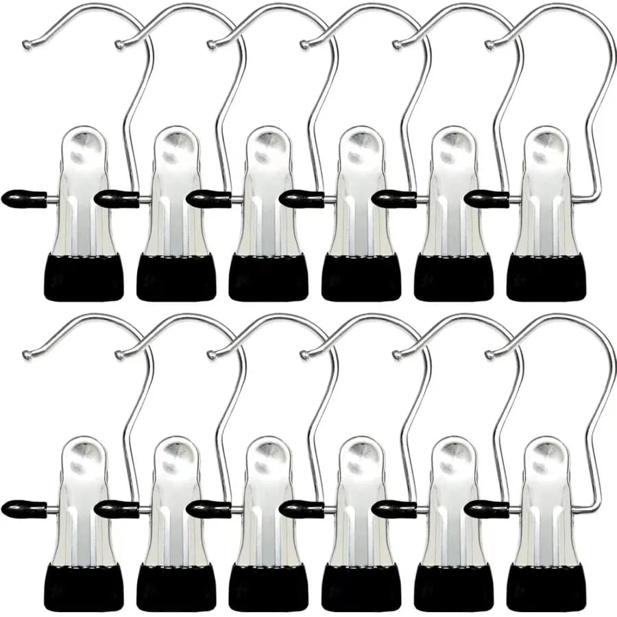 Ganci per stivale per armadio Confezione da 12 ganci per appendere per clip per asciugamani da bucato Organizzatore per stivale per la casa e il viaggio Mollette Clip Hange