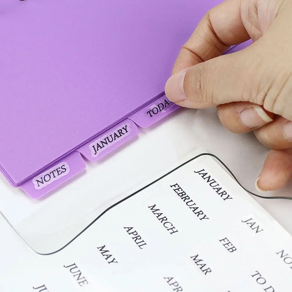 2 set di divisori per pagine A6 a 6 fori in plastica PP, divisori riutilizzabili per quaderni, agenda, ricettario, blocco note, scuola, ufficio