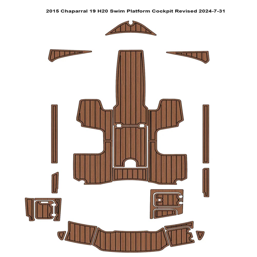 2015 Chaparral 19 H20 Piattaforma di nuoto Cockpit Pad Barca EVA Schiuma Finto Teca Deck Tappetino SeaDek MarineMat Stile Autoadesivo f5s6