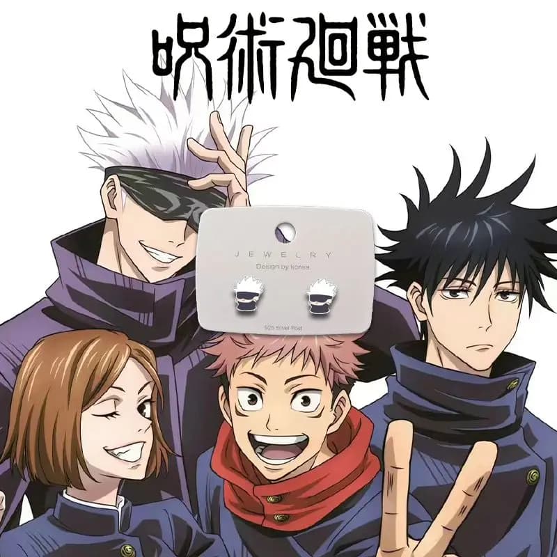 Jujutsu Kaisen merch, low-allergy handcrafted Gojo Satoru earrings, a fun and cute gift, perfect for giving to friends